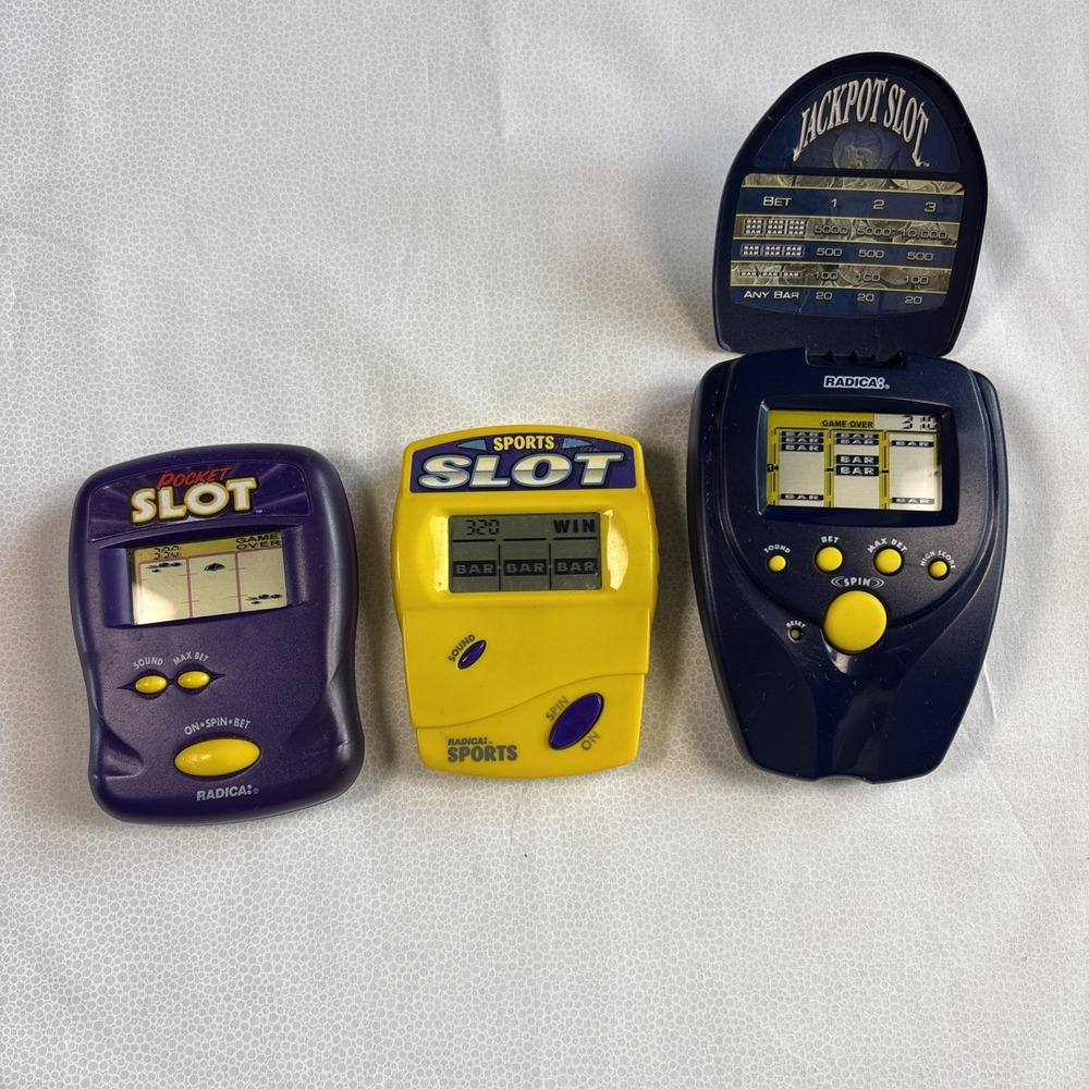 Lot of 3 Vintage Handheld Slots Games Pocket Slots, Sport Slots, Jackpot Slots